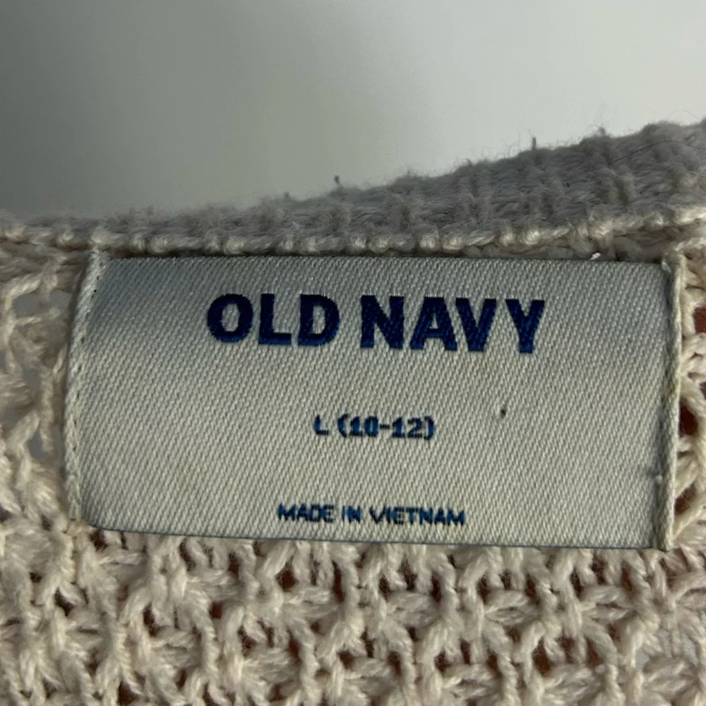 5 for $25🔥Old Navy Cream‎ Knit Long Sleeve High-Low Sweater Girls Large (10-12)